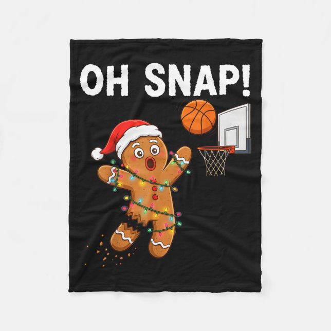 Couverture Polaire Funny Gingerbread Basketball Christmas Santa Cooki (Devant)