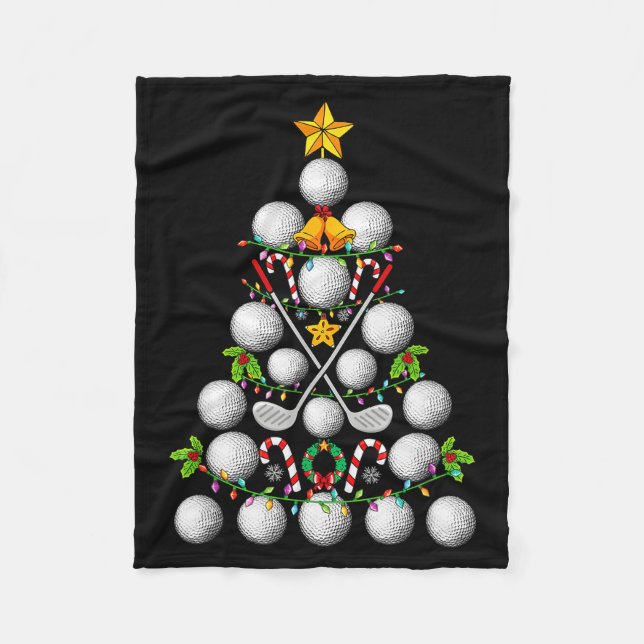 Couverture Polaire Funny Golf Ball Christmas Tree Christmas Golf Love (Devant)