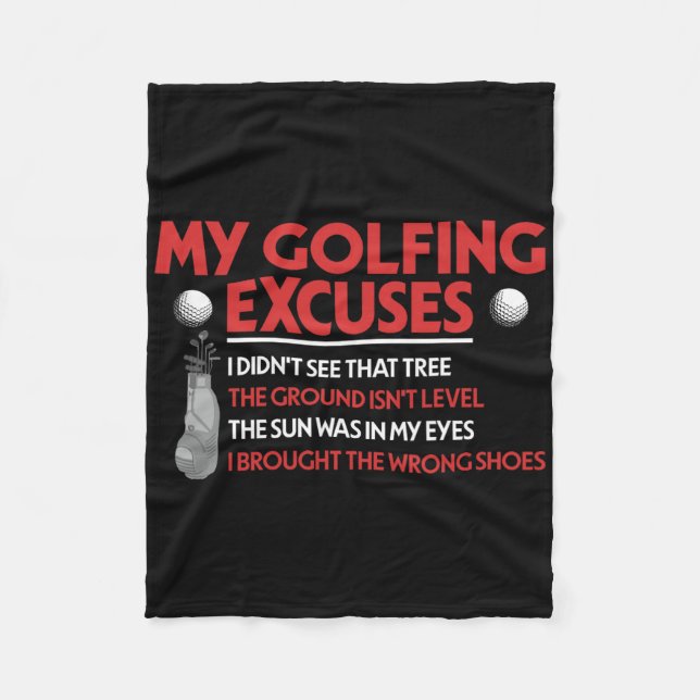 Couverture Polaire Funny Golf Golfer My Golfing Excuses Je n'ai pas v (Devant)