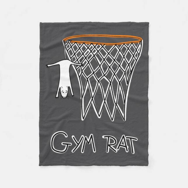 Couverture Polaire Funny Gym Rat Basketball Hoop  (Devant)