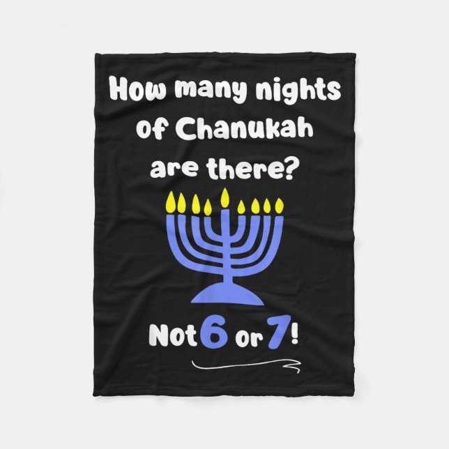 Couverture Polaire Funny Hanukkah 67 Meme Teacher How Many Nights Of  (Devant)