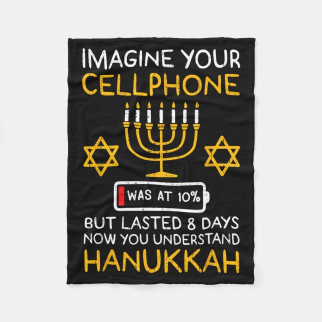 Couverture Polaire Funny Hanukkah Imagine Your Cellphone Chanukah Jew (Devant)