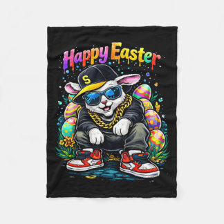 Couverture Polaire Funny Happy Easter Bunny Cool Street Men Women