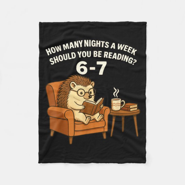 Couverture Polaire Funny Hedgehog Reading Book 67 Six Seven Meme  (Devant)