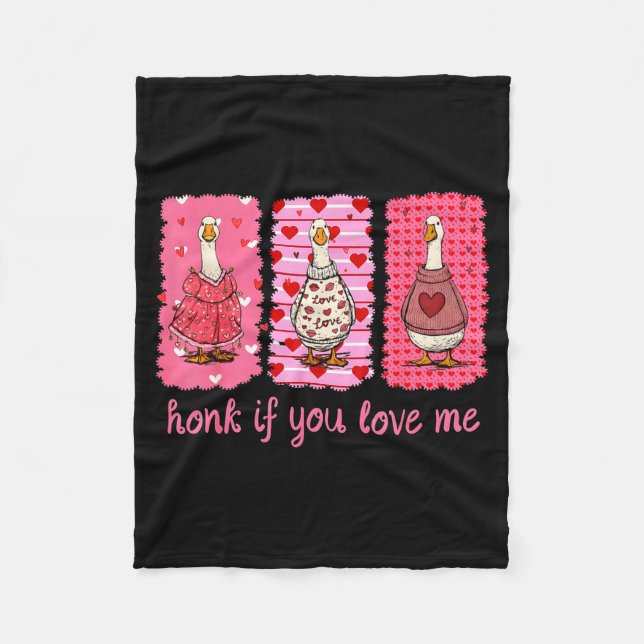 Couverture Polaire Funny Honk If You Love Me Silly Goose Heart Valent (Devant)