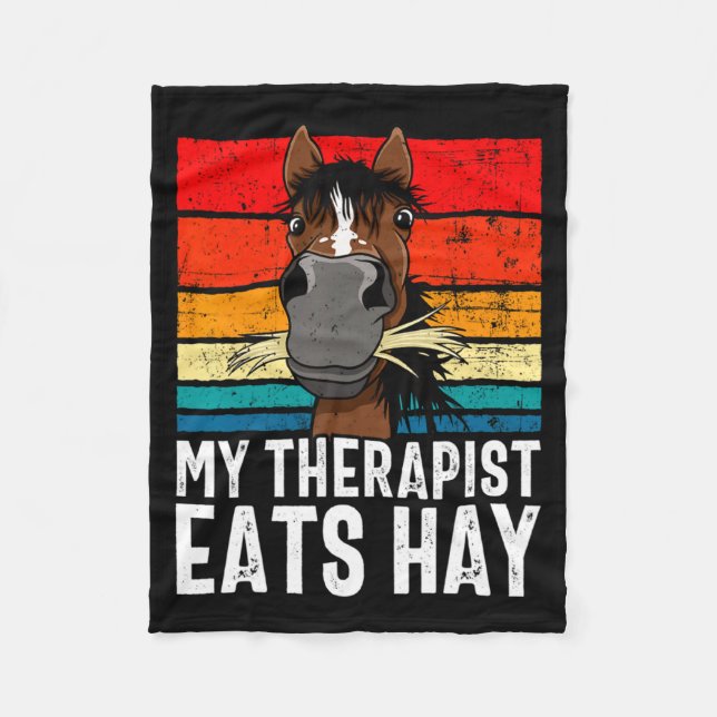 Couverture Polaire Funny Horse My Therast Eats Hay Tee Hor  (Devant)