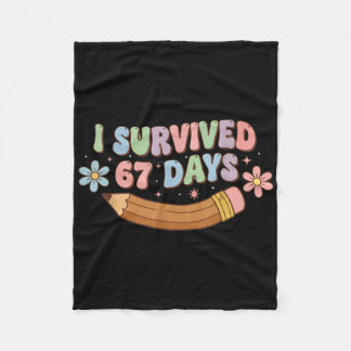 Couverture Polaire Funny I Survived 67 Days Of School Cat Teachers St