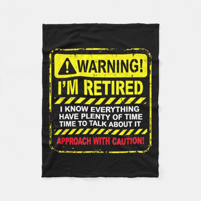 Couverture Polaire Funny I'm Retired Approach With Caution Men Dad Gr (Devant)