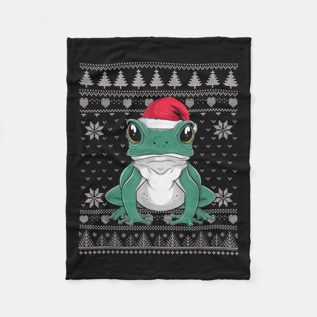 Couverture Polaire Funny Ison Dart Frog laide Sweat de Noël Père Noël (Devant)