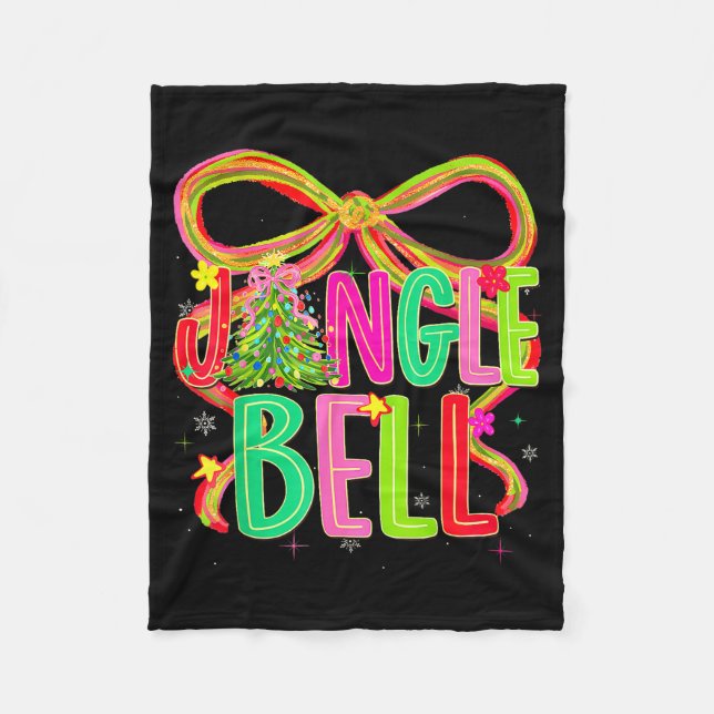 Couverture Polaire Funny Jingle Bells Coquette Bow Merry Christmas Gi (Devant)