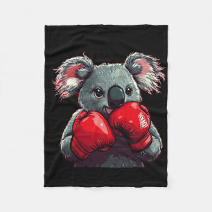 Couverture Polaire Funny Koala Ours Dans Le Cercle Avec Gants De Boxe