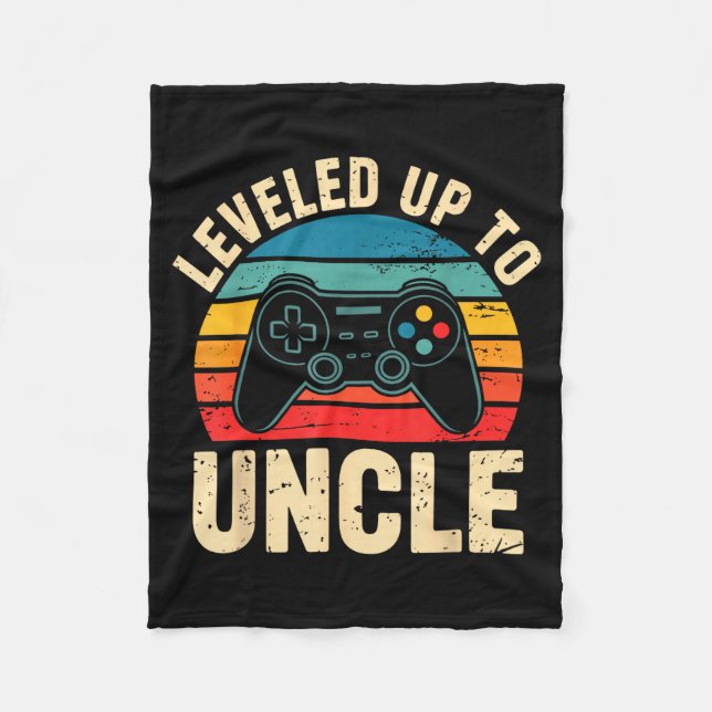 Couverture Polaire Funny Leveled Up To Uncle Video Gamers Gaming Cute (Devant)