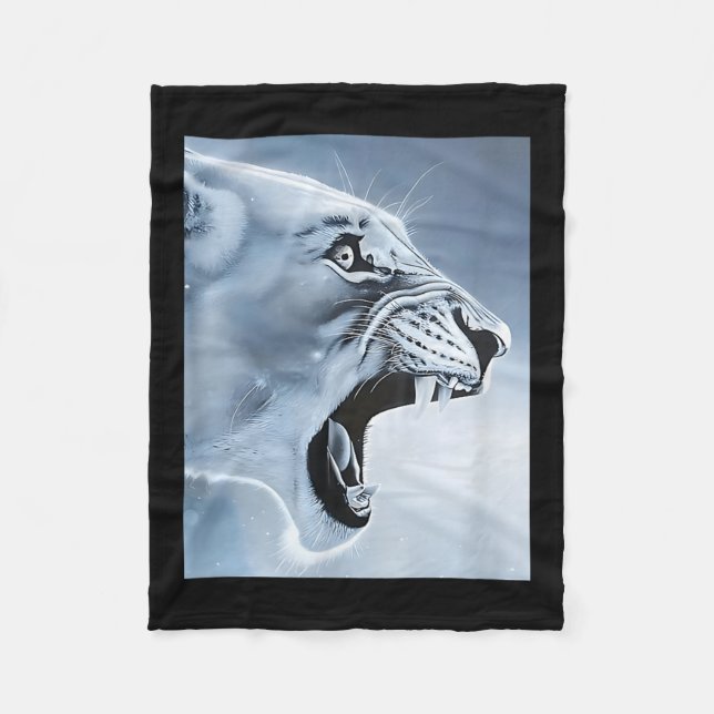 Couverture Polaire Funny Lion Singe Mème Ragebait Mème Brainrot Gen (Devant)