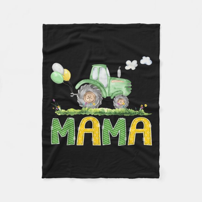 Couverture Polaire Funny Mama Birthday Boy Tractor Farm Truck Matchin (Devant)