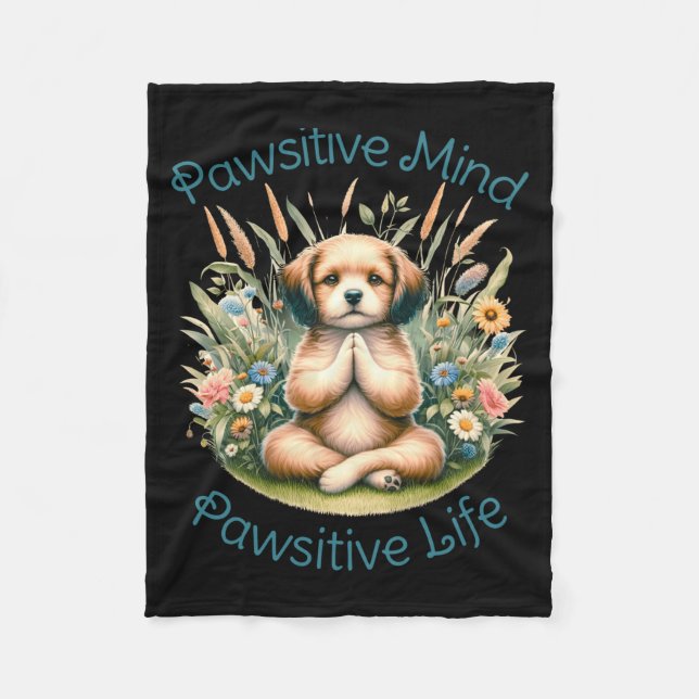 Couverture Polaire Funny Meditation Dog Insrational Sitive Quote  (Devant)