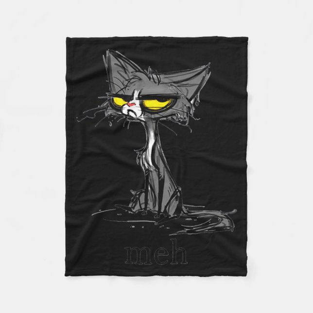 Couverture Polaire Funny Meh Cat Gift For Cat Lovers  (Devant)