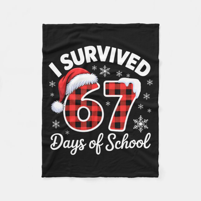 Couverture Polaire Funny Meme Six Seven Christmas I Survived 67 Days  (Devant)