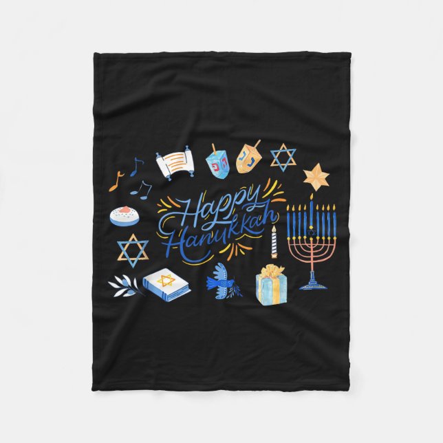 Couverture Polaire Funny Menorah Hanukkah 2025 Meowzel Chanukah Jewis (Devant)