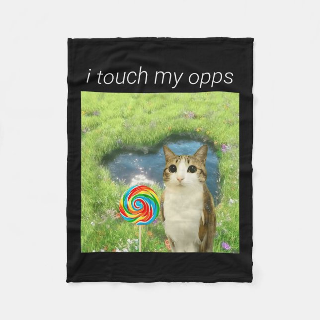 Couverture Polaire Funny Meowl Meme, Cat Owl Meme Brainrot Gen Alpha  (Devant)