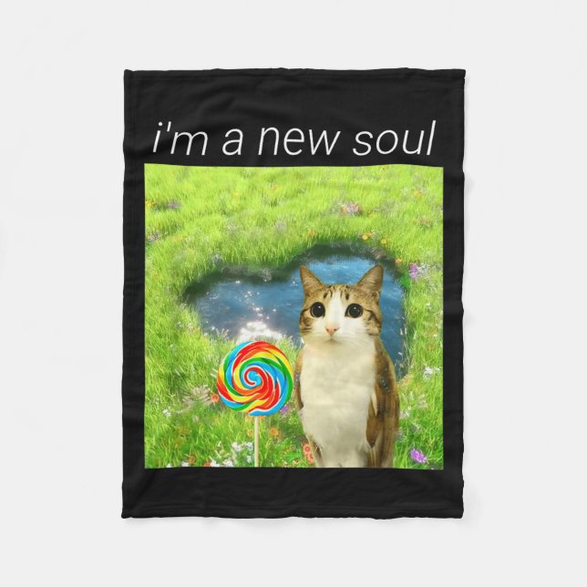 Couverture Polaire Funny Meowl Meme, Cat Owl Meme Brainrot Gen Alpha  (Devant)
