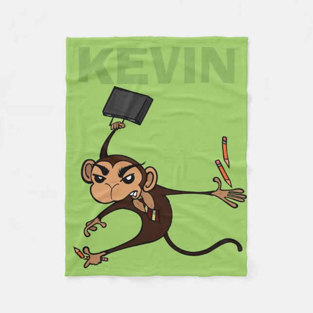 COUVERTURE POLAIRE FUNNY MONKEY PERSONNALISÉ FLEECE BLANKET (Devant)