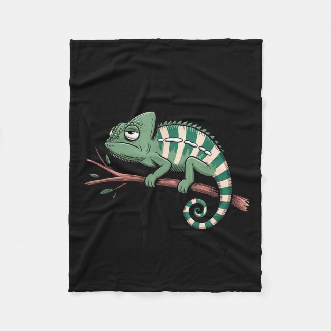Couverture Polaire Funny Morning Person Coffee Lover Chameleon  (Devant)