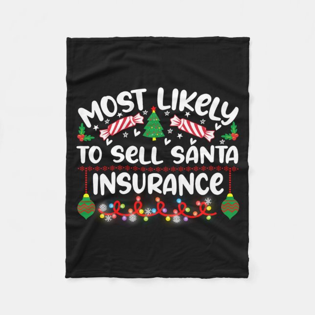 Couverture Polaire Funny Most Likely To Sell Santa Insurance  (Devant)