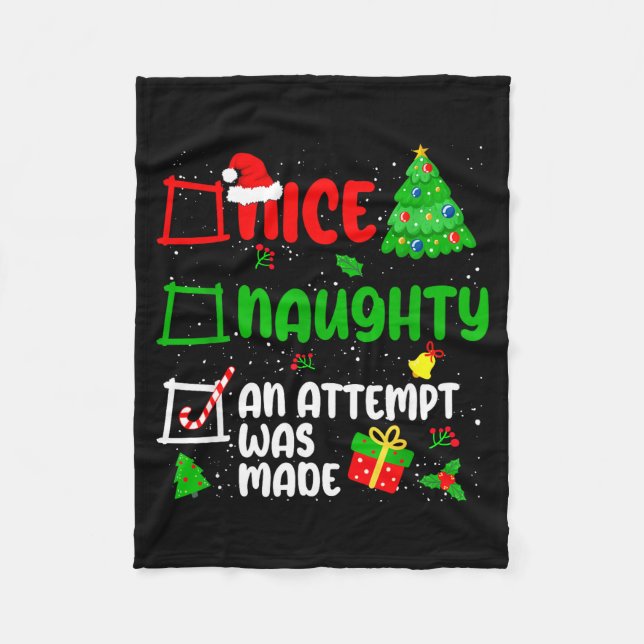 Couverture Polaire Funny Nice Naughty An Attempt Was Made List Xmas S (Devant)