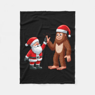 Couverture Polaire Funny Noël Père Noël Bigfoot High-fiving Xm