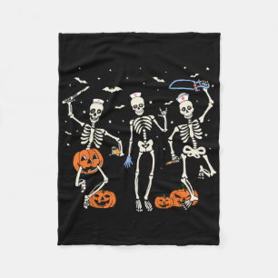 Couverture Polaire Funny Nurse Skeleton Halloween Healthcare 2