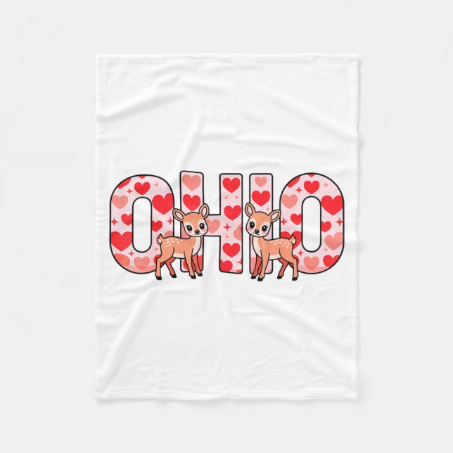 Couverture Polaire Funny Ohio Deer Midwestern Party O-h-i-o In Valent (Devant)