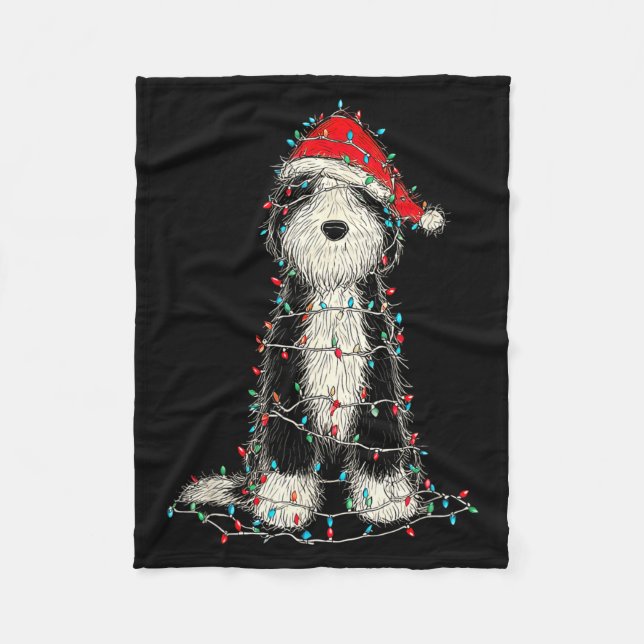 Couverture Polaire Funny Old English Sheepdog Christmas Graphics Dog  (Devant)