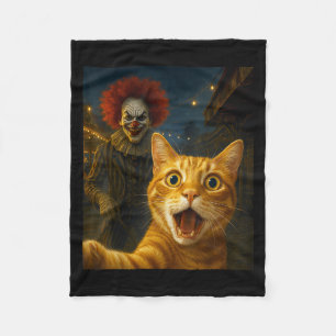 Couverture Polaire Funny Orange Tabby Cat Selfie Clown Déplaisant Sok