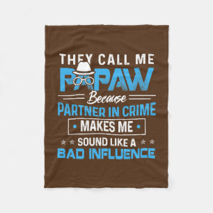 Couverture Polaire Funny Papaw Cadeaux s Papa Partenaire dans le crim