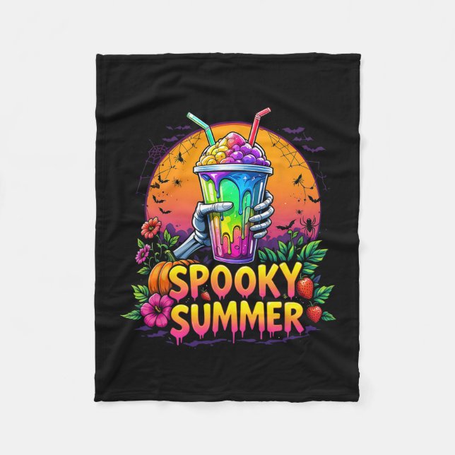 Couverture Polaire Funny Party Spooky Summer Drinks Summerween Vibes  (Devant)
