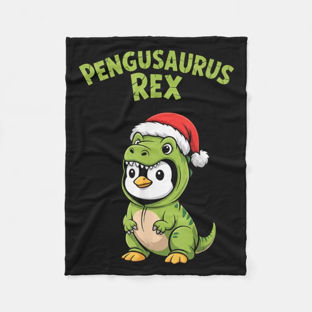 Couverture Polaire Funny Penguin T-rex Costume Christmas Kids Boys  (Devant)