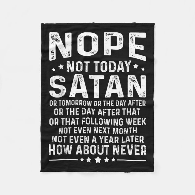 Couverture Polaire Funny Quote Nope Not Today Satan Never Graphic  (Devant)