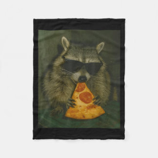 Couverture Polaire Funny Raccoon Eating Pizza Animal Meme Men Women 