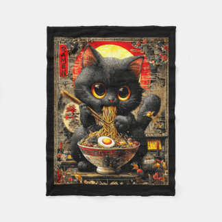 Couverture Polaire Funny Ramen Cat Noodle Lovers Anime Otaku 