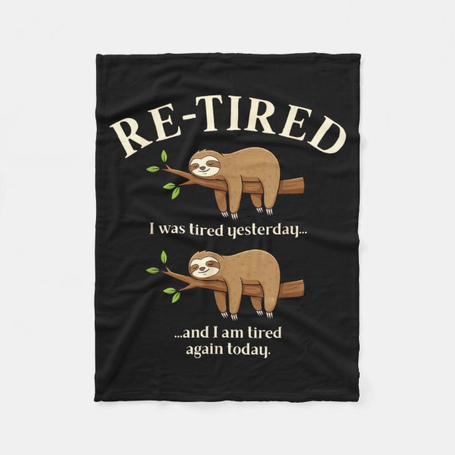 Couverture Polaire Funny Re-tired Definition Sloth  (Devant)