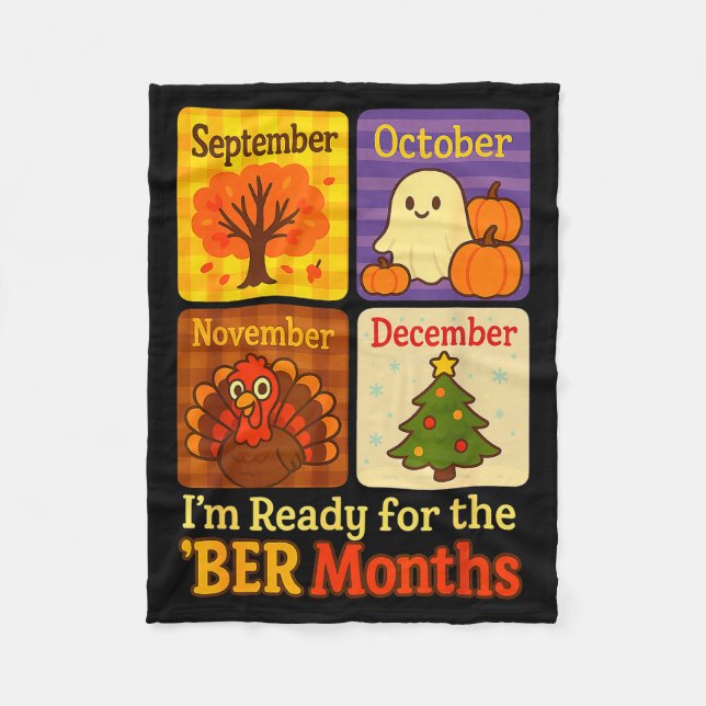 Couverture Polaire Funny Ready Ber Months Autumn Halloween Thanksgivi (Devant)
