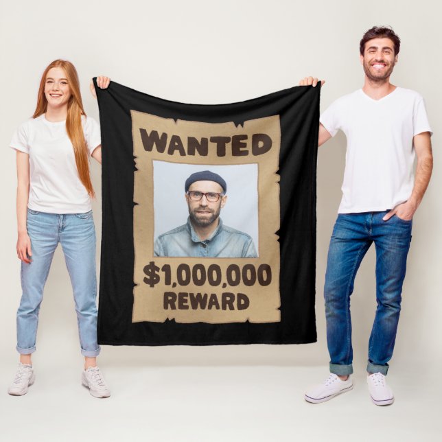 Couverture Polaire FUNNY Recherché Million Dollar Reward Photo (En situation)