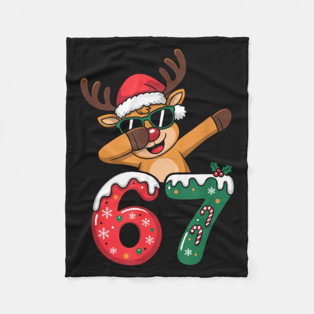 Couverture Polaire Funny Reindeer Dab Six Seven 67 Christmas Dabbing  (Devant)
