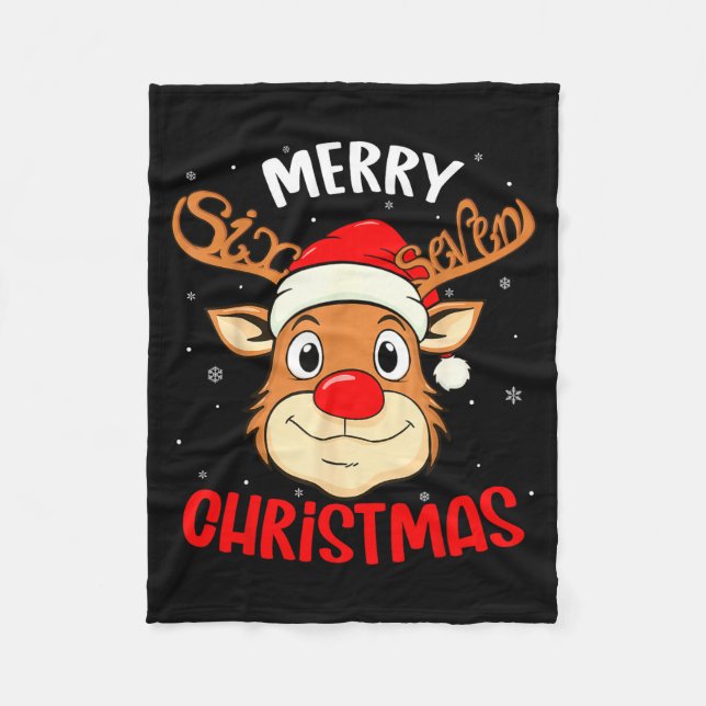 Couverture Polaire Funny Reindeer Six Seven 67 Meme Merry Christmas S (Devant)