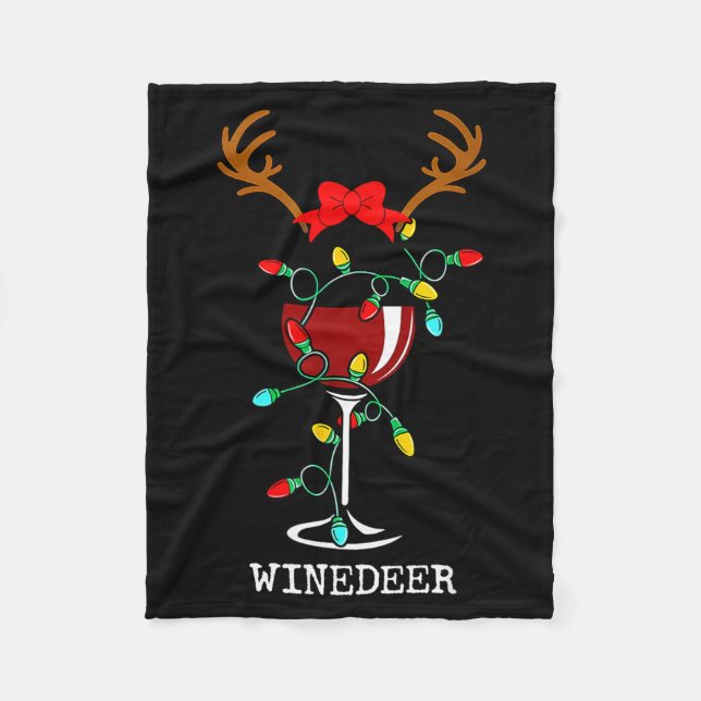 Couverture Polaire Funny Reindeer Winedeer Reinbeer Matching Couples  (Devant)