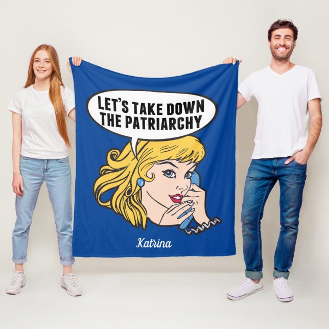 Couverture Polaire Funny Retro féministe Pop Art Anti Patriarchie Ble (En situation)