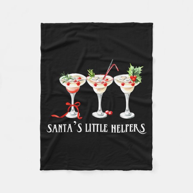 Couverture Polaire Funny Retro Santa's Little Helper Martini Merry Ch (Devant)