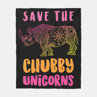 Couverture Polaire Funny Rhino Sauver Chubby Unicorns Droits des anim