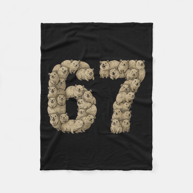 Couverture Polaire Funny Rock Hyrax Awawa 6 7 Meme Six Seven Love  (Devant)