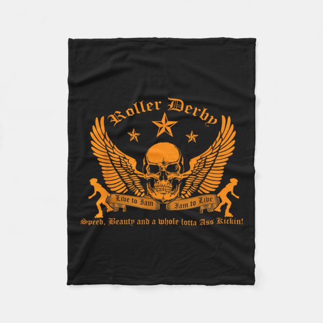 Couverture Polaire Funny Roller Derby Lover Quotes Gift, Live To Jam  (Devant)